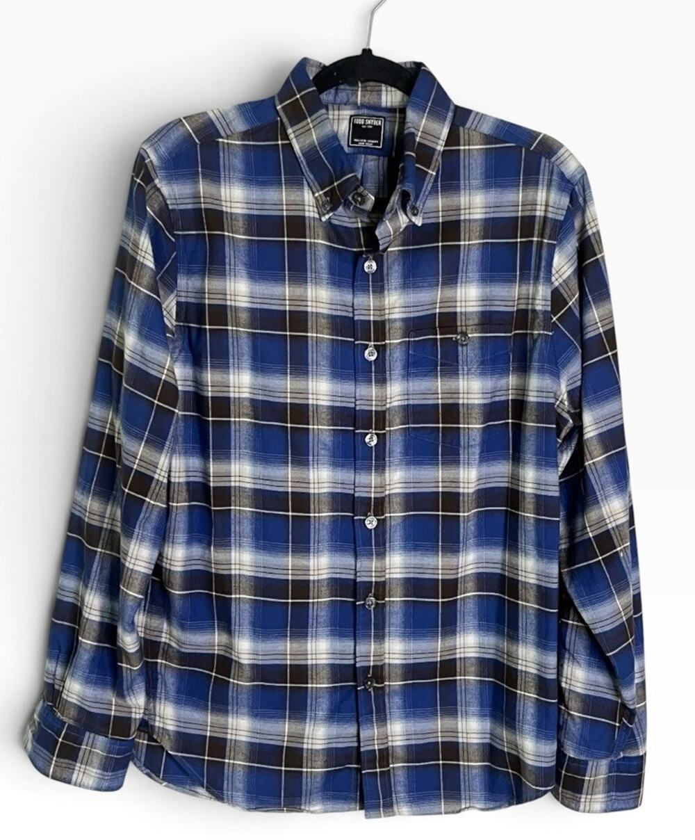 Todd Snyder Flannel Shirt Men’s M Button Down 100% Cotton Blue Plaid Portugal